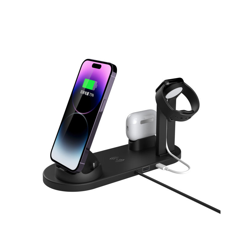 Four in one wireless charging station for phone, watch and earbuds