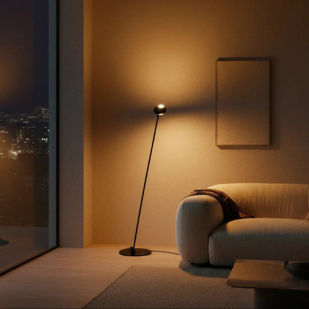 Modern arched dual-head floor lamp