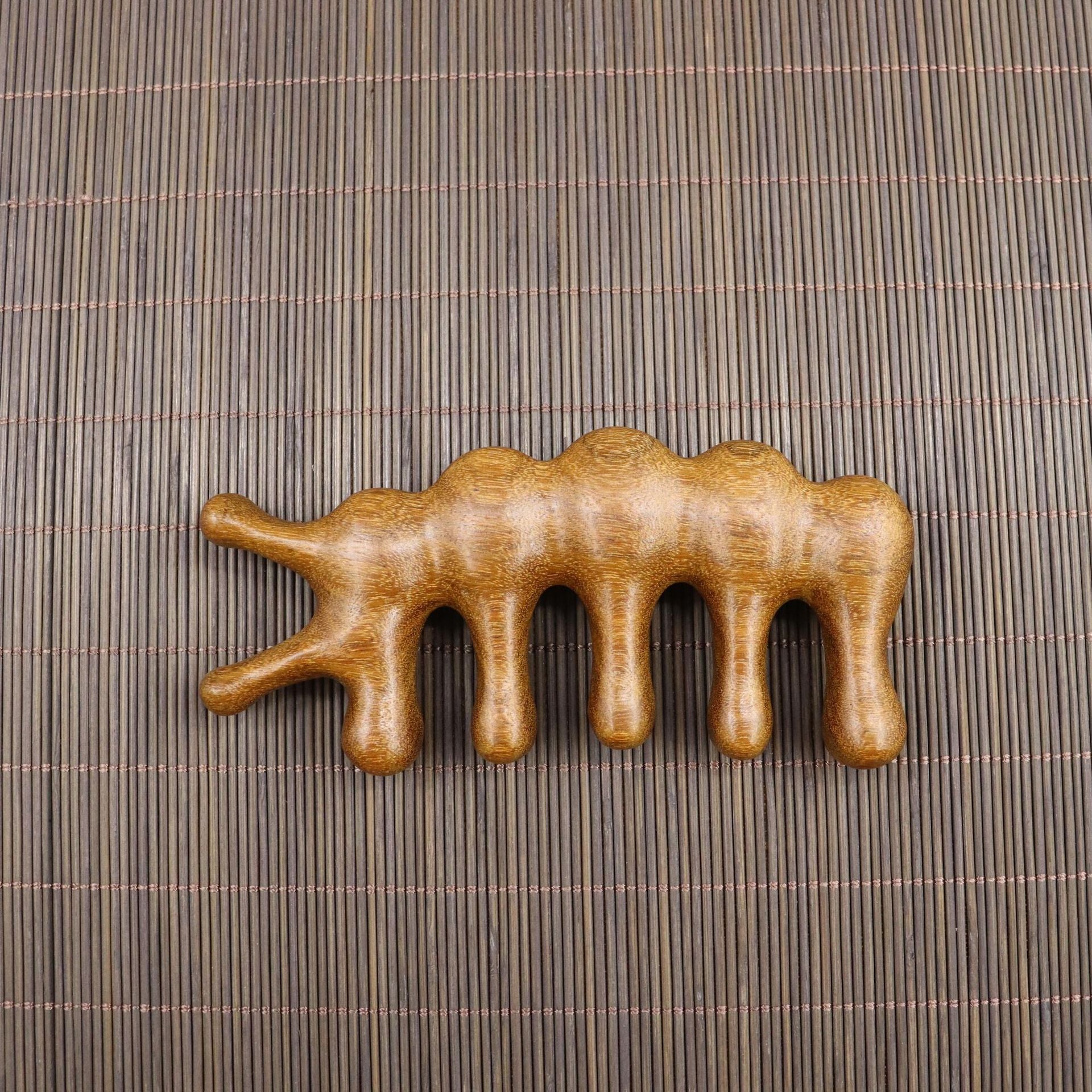 Sandalwood Scalp Massager Wooden Five Tooth Head Comb