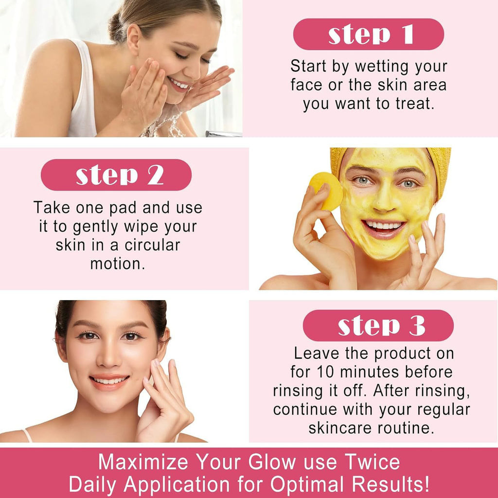 Turmeric and Kojic Acid Cleansing Pads Brightening Face and Body Pads
