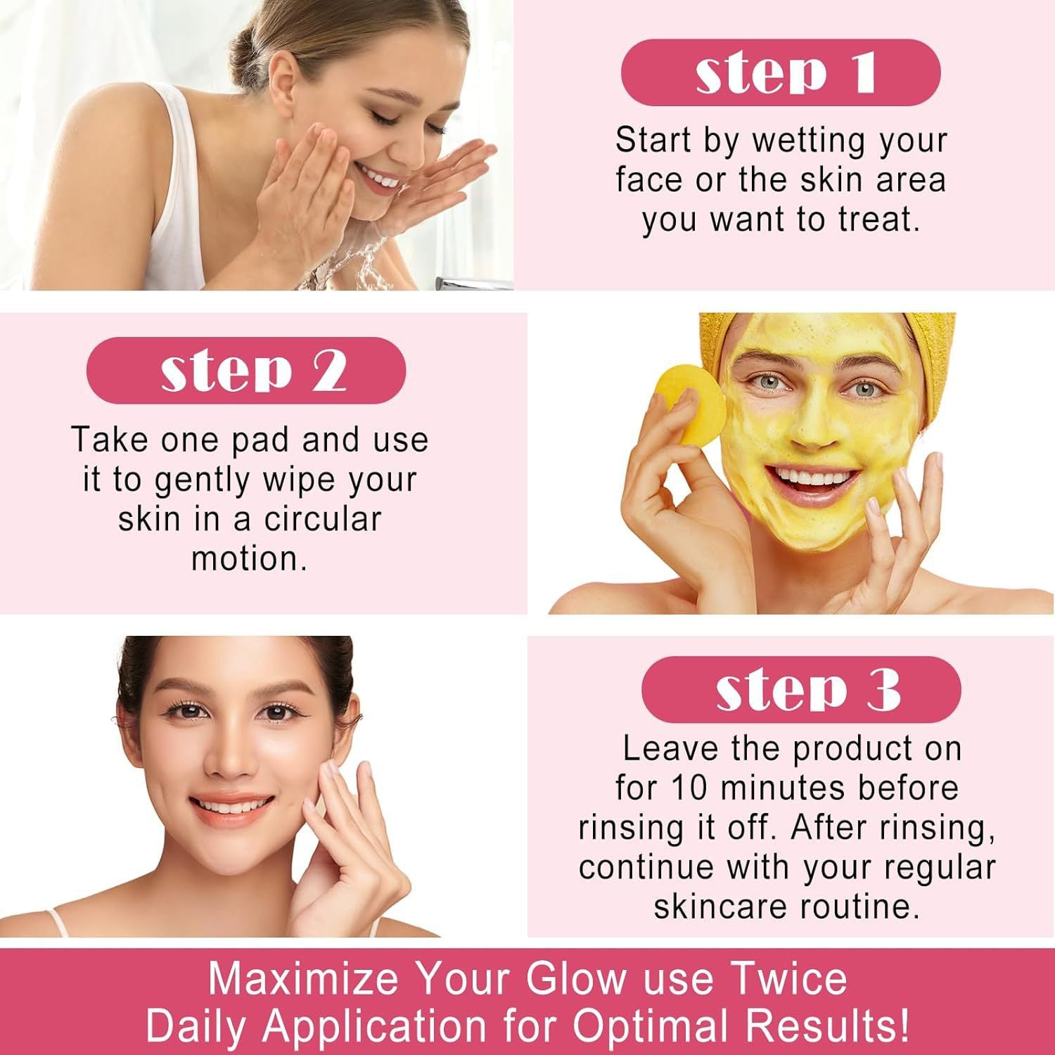Turmeric and Kojic Acid Cleansing Pads Brightening Face and Body Pads