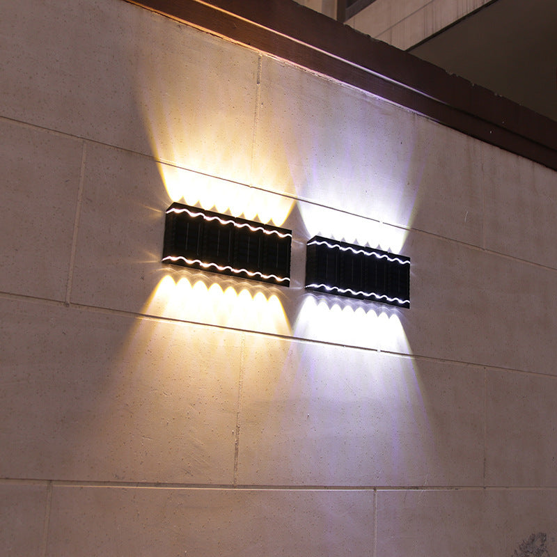 Solar Powered Outdoor Wall Light Up Down Illumination Lamp
