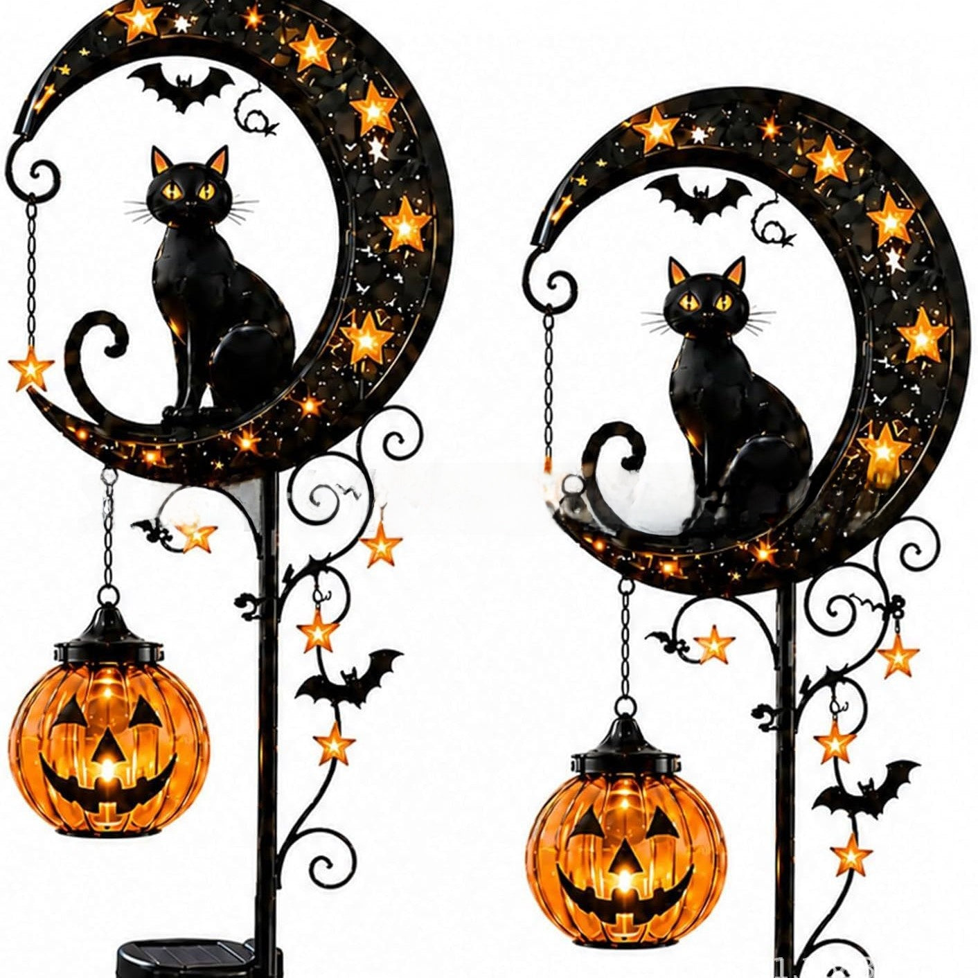 Halloween Black Cat Pumpkin Ground Lamp Holiday Christmas