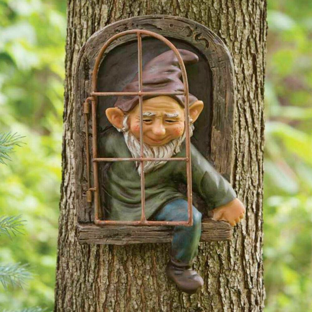 Garden Gnome Statue Resin Outdoor Lawn Ornament Weatherproof Yard and Patio Decoration