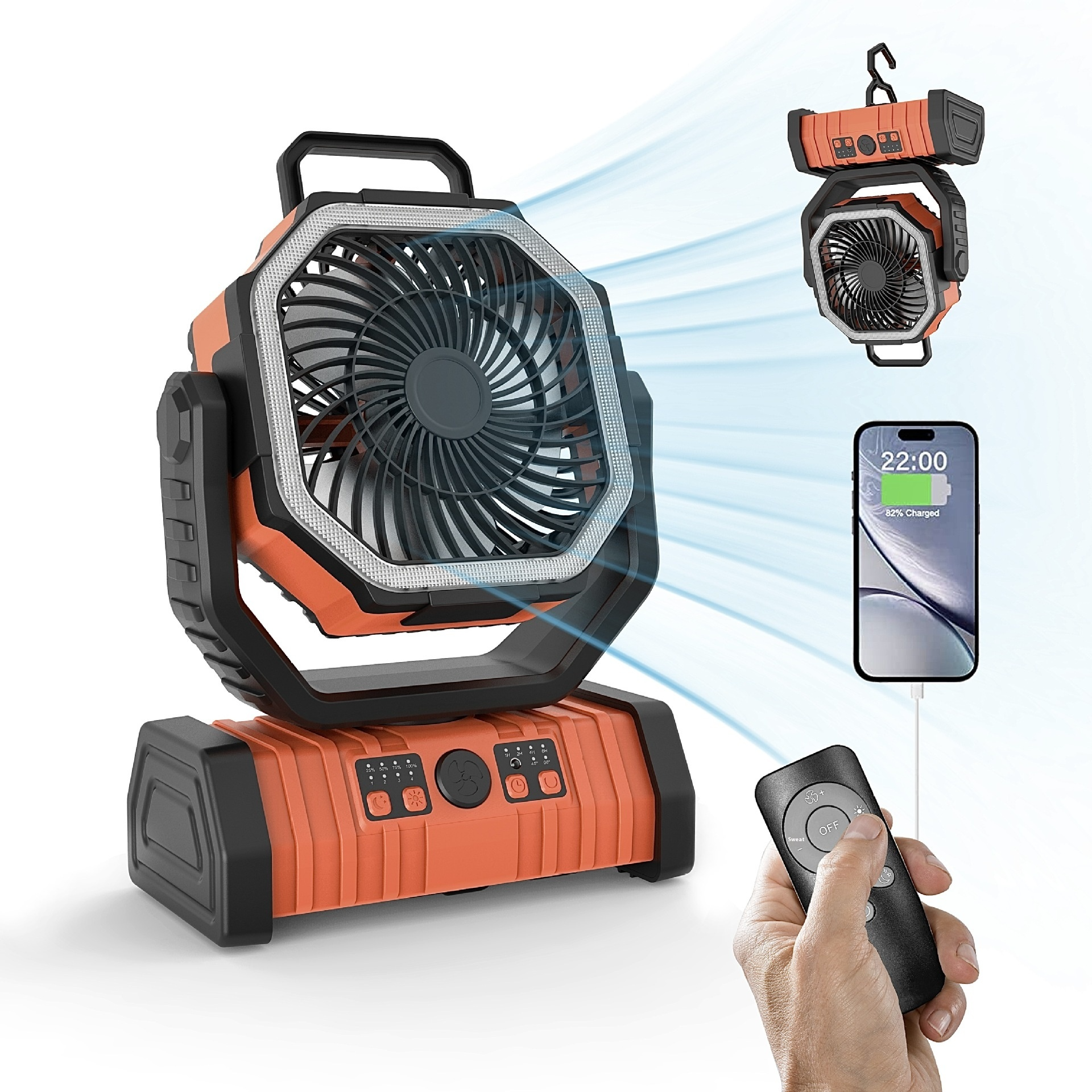 Outdoor Household Power Bank LED Light Camping Fan Lighting
