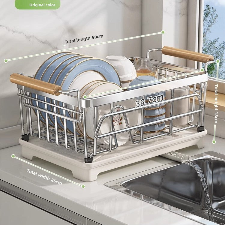 Stainless Steel Dish Drainer Rack Multifunctional Kitchen Sink Organizer