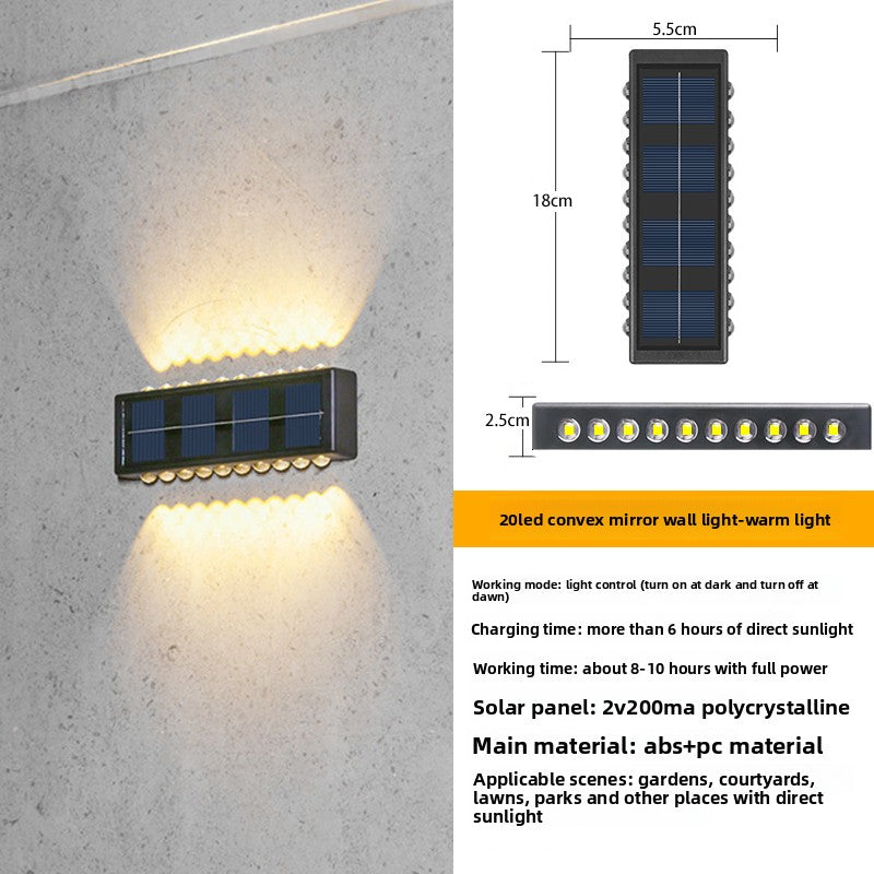 Solar Powered Outdoor Wall Light LED Illumination Lighting