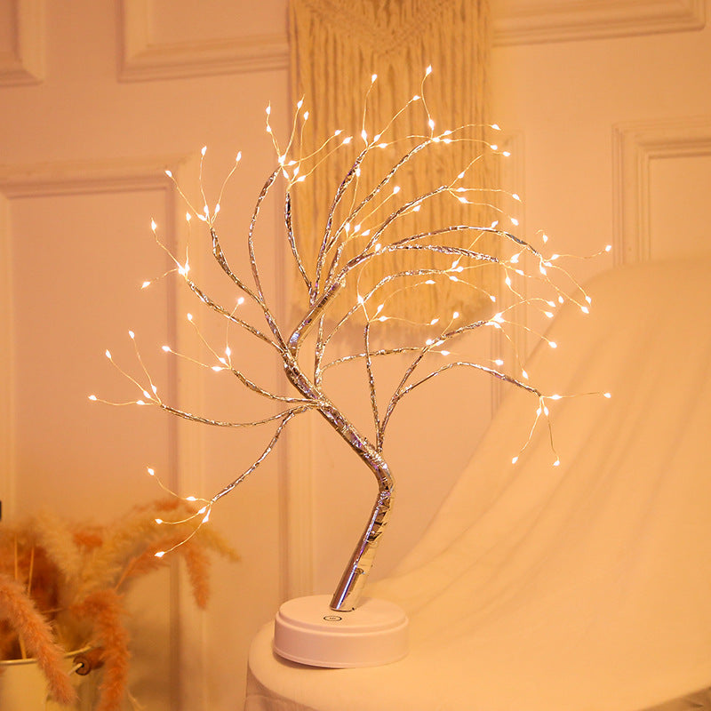 LED Christmas Tree Light Touch Control Tabletop Tree Lamp Holiday Decoration for Desk and Shelf