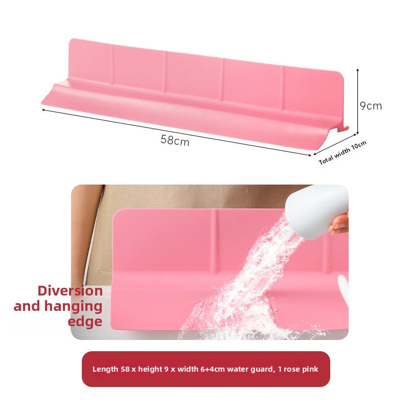 Silicone Sink Splash Guard Suction Cup Water Barrier for Bathroom