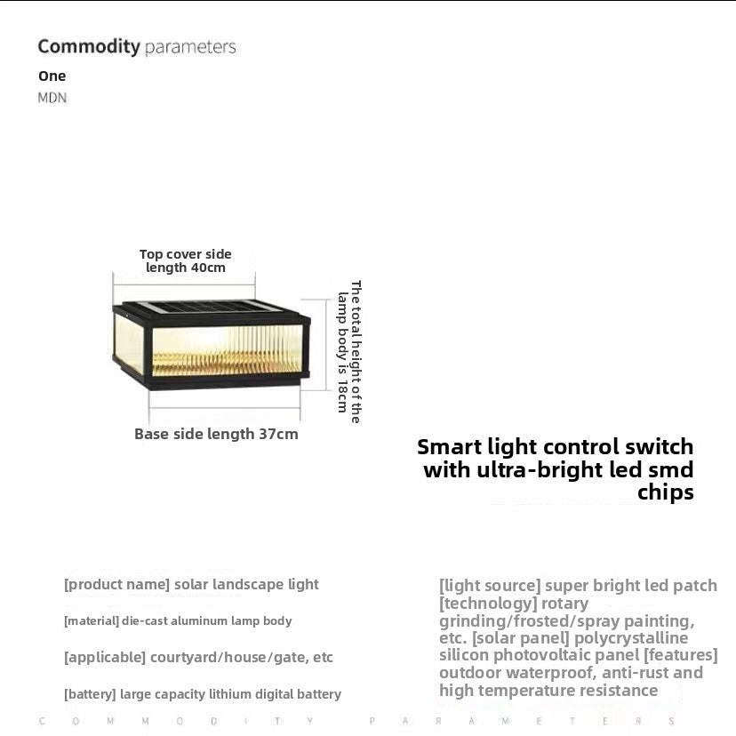 Solar-powered Outdoor Waterproof Post Light Lamp