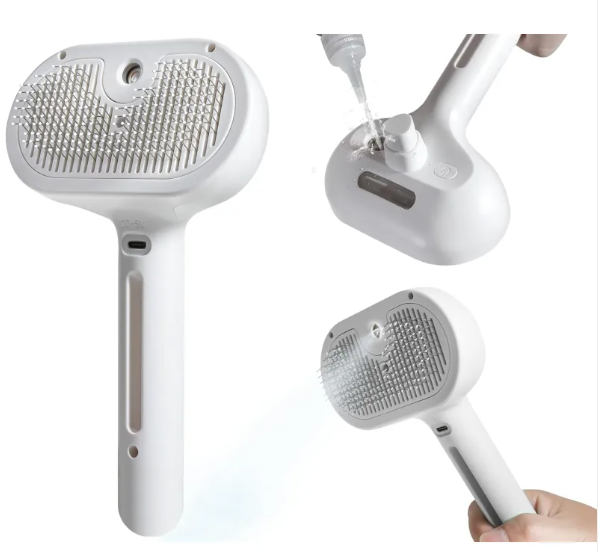 Pet Hair Spray Brush Dog and Cat Grooming Brush with Water Spray