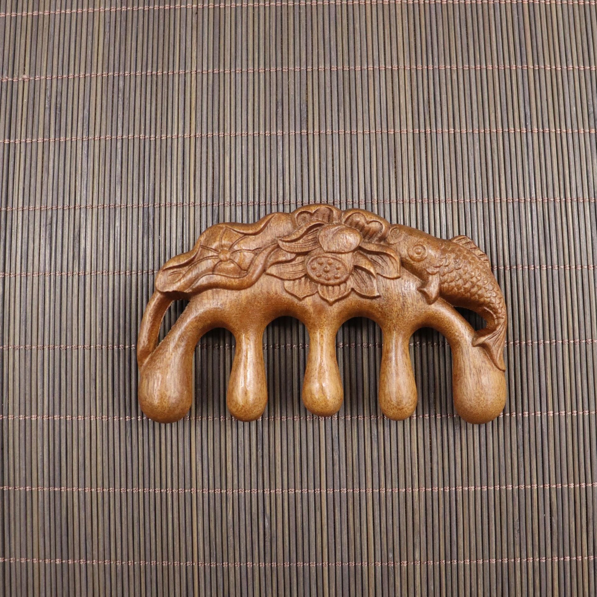 Sandalwood Scalp Massager Wooden Five Tooth Head Comb