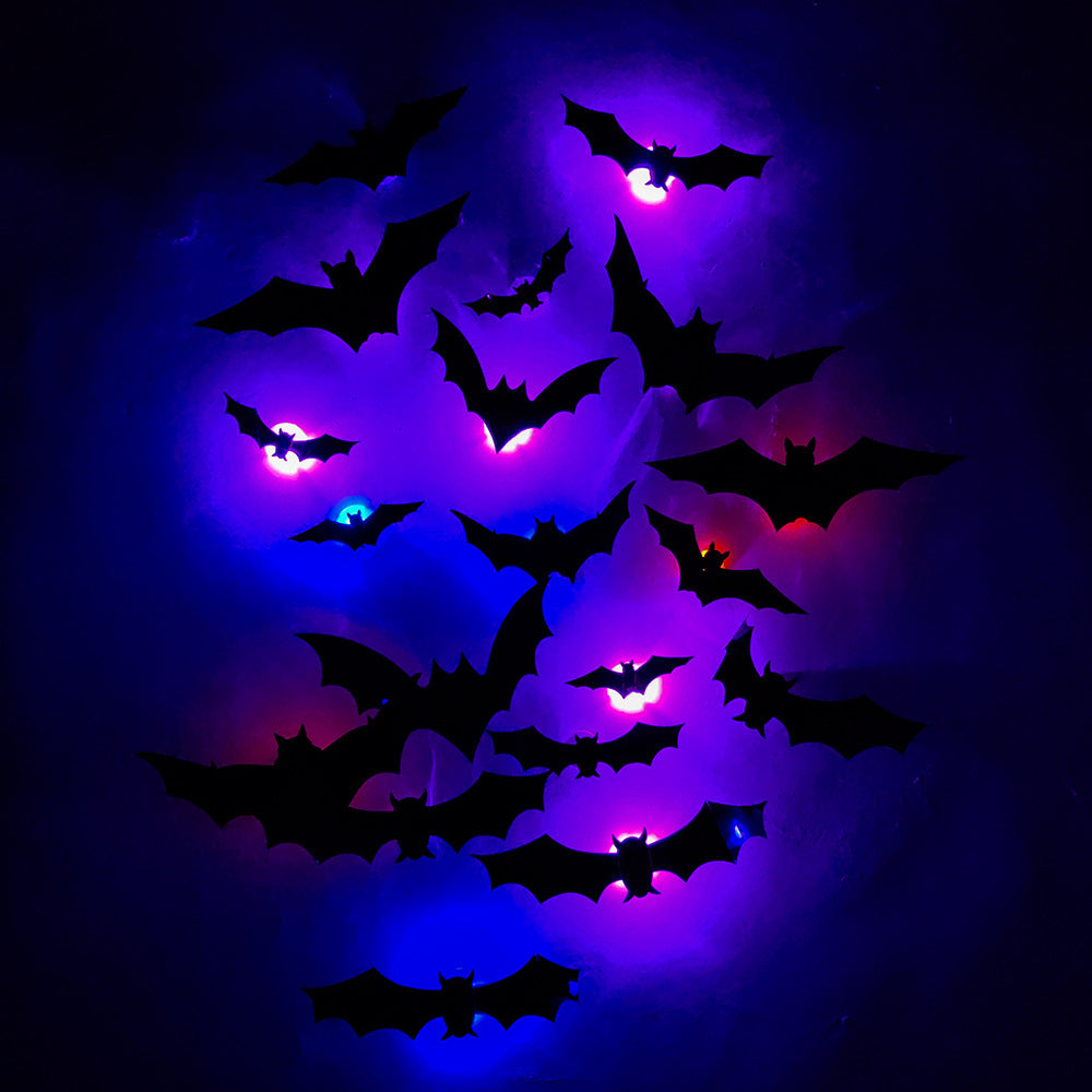 Halloween LED Wall Stickers Light Up Window Decorations Spooky Indoor Party Decor
