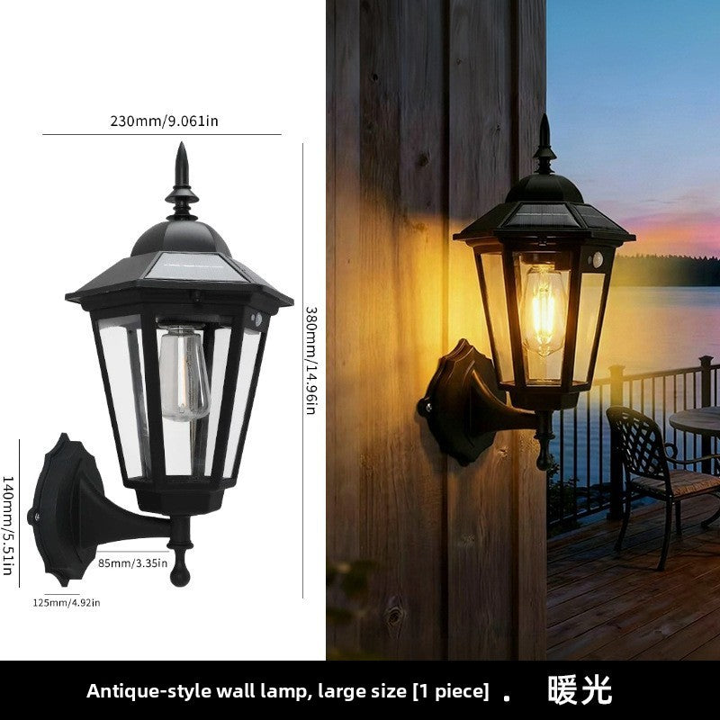 Solar Powered Outdoor Wall Light Motion Sensor Lamp