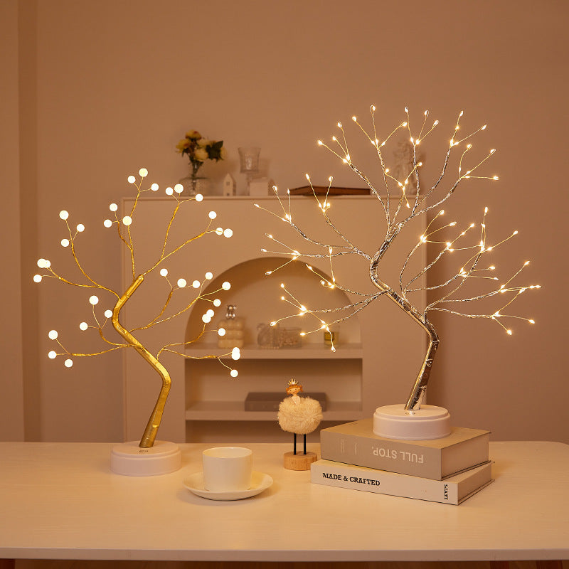 LED Christmas Tree Light Touch Control Tabletop Tree Lamp Holiday Decoration for Desk and Shelf