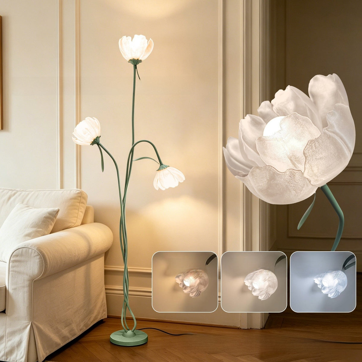 Acrylic Floor Lamp Modern LED Standing Light for Living Room Bedroom and Reading Corner