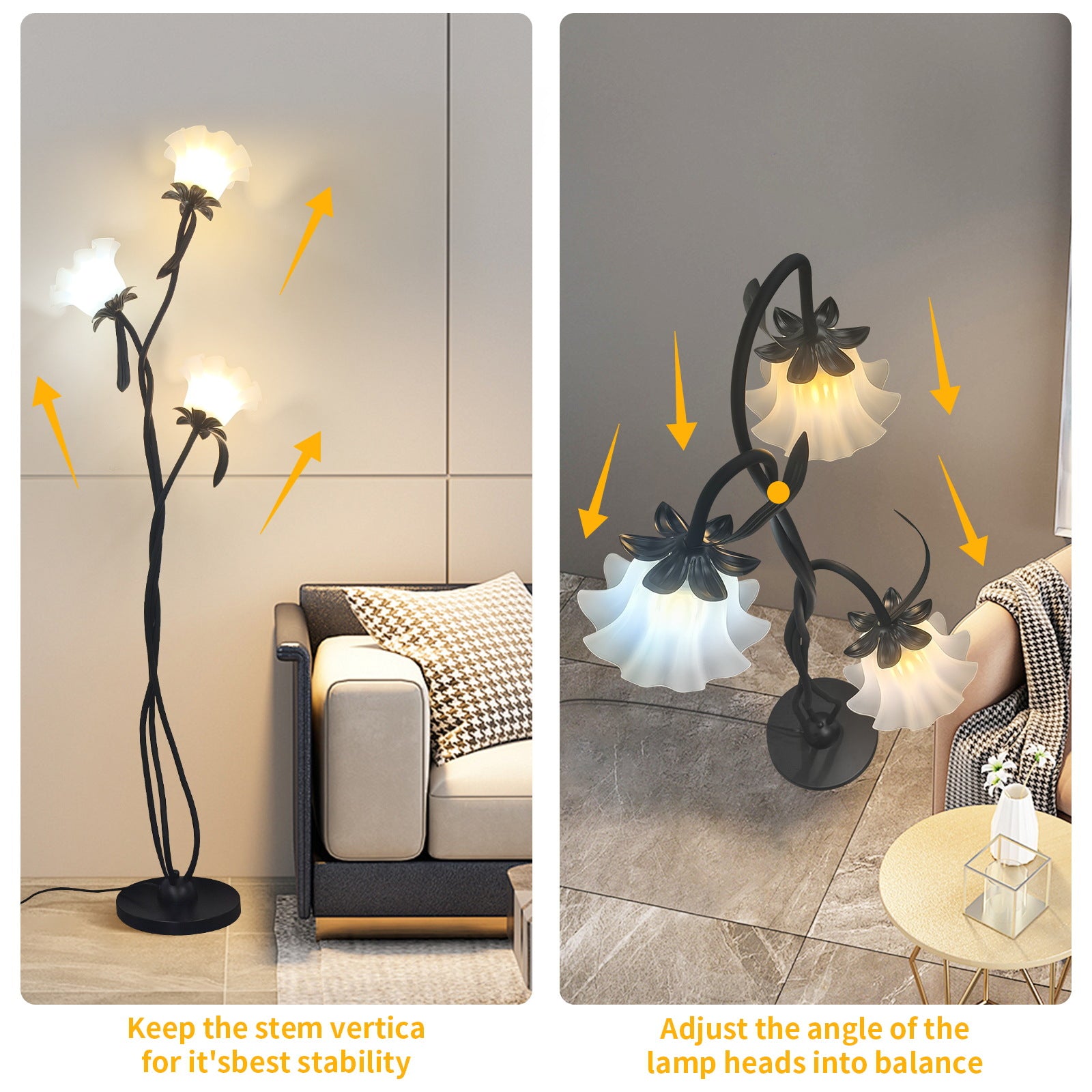 Acrylic Floor Lamp Modern LED Standing Light for Living Room Bedroom and Reading Corner