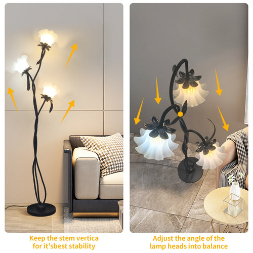 Acrylic Floor Lamp Modern LED Standing Light for Living Room Bedroom and Reading Corner