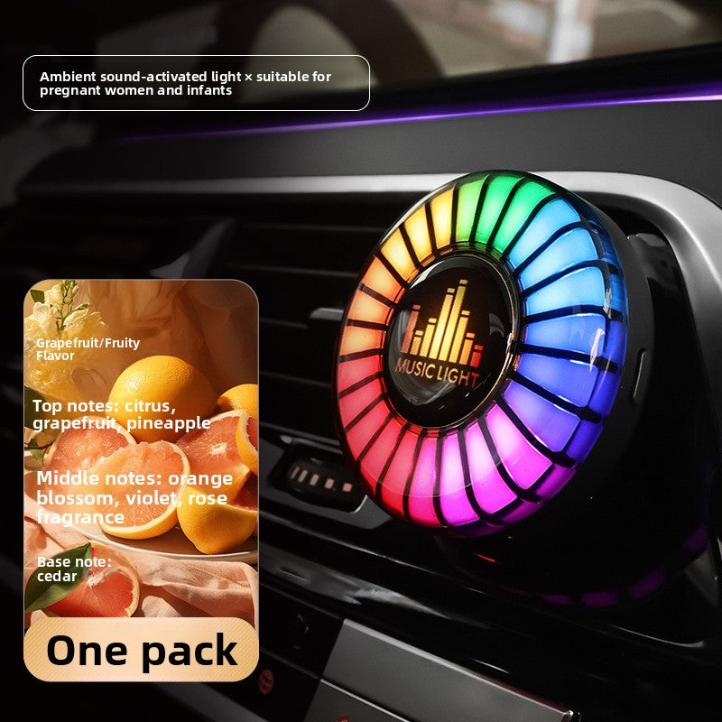 USB Car Air Vent RGB Music Rhythm Light Rechargeable Lamp
