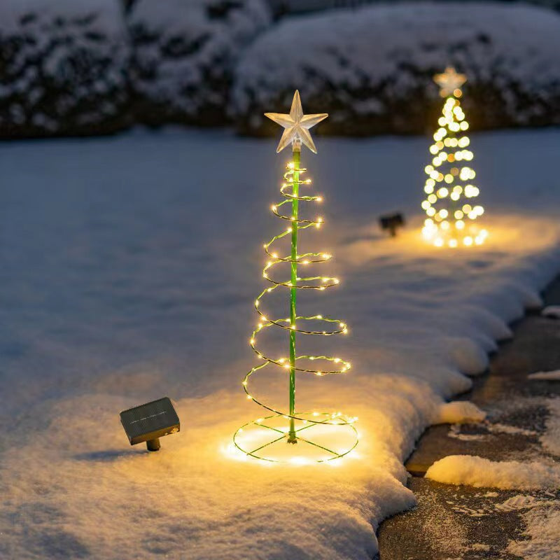 Solar Christmas Tree Light Outdoor Waterproof Garden Stake Holiday Decoration for Yard and Path