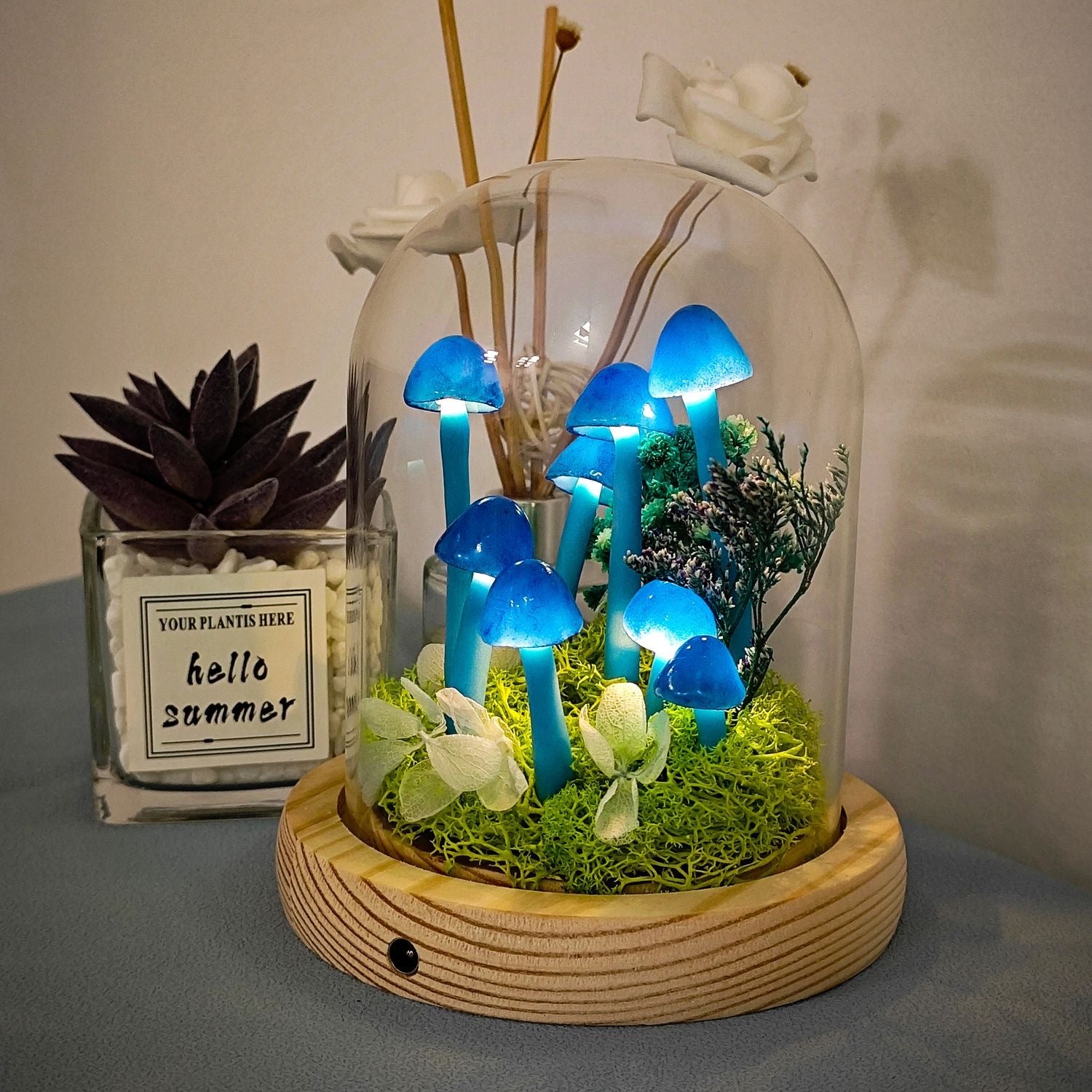 DIY Luminous Mushroom Lamp USB Battery Power Rechargeable