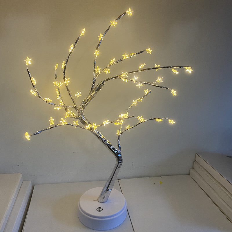LED Christmas Tree Light Touch Control Tabletop Tree Lamp Holiday Decoration for Desk and Shelf
