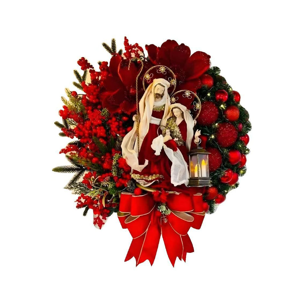 Christmas Wreath for Front Door Artificial Pine Holiday Door Decoration with Berries