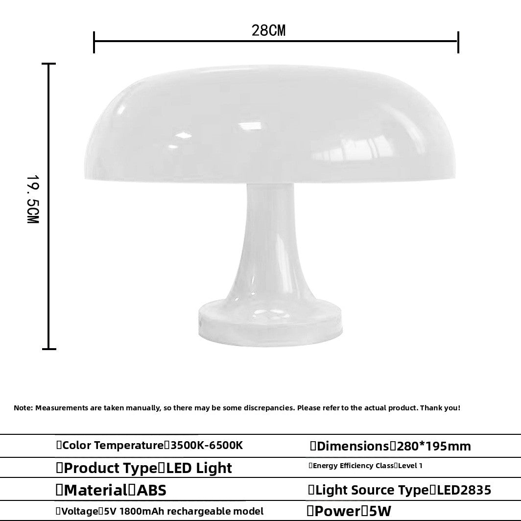 Mushroom Lamp Danish Night Light USB Touch Table Lamp for Bedroom and Nursery