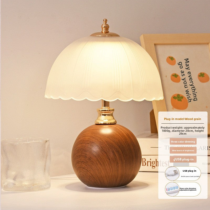 Cream Style Table Lamp Stepless Dimming Light