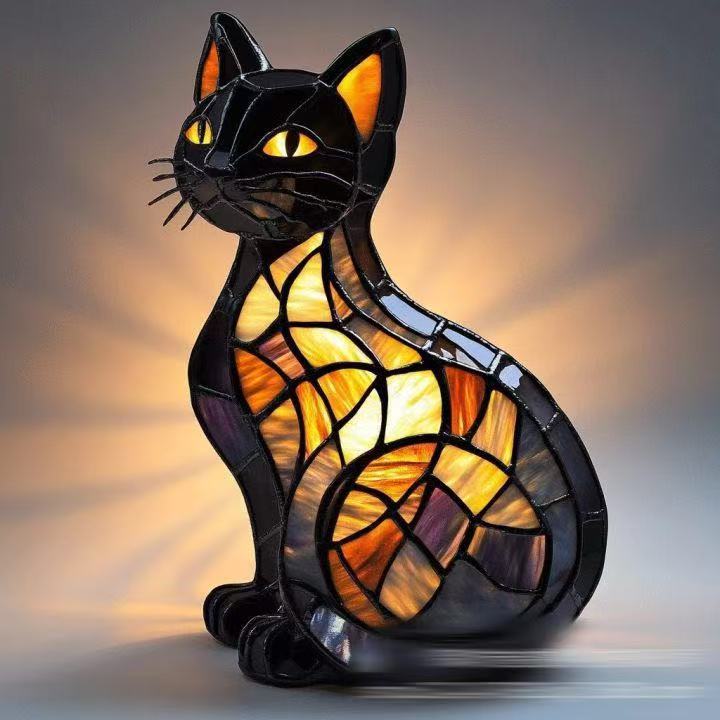 LED Night Light Animal Statue Ambient Bedside Lamp Home Decor