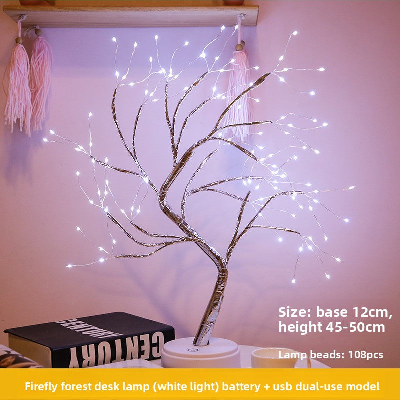 LED Christmas Tree Light Touch Control Tabletop Tree Lamp Holiday Decoration for Desk and Shelf