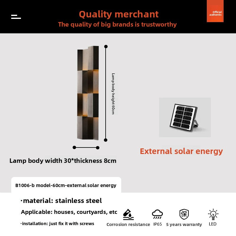 Decorative Solar LED Wall Light Outdoor Use Lighting Lamp