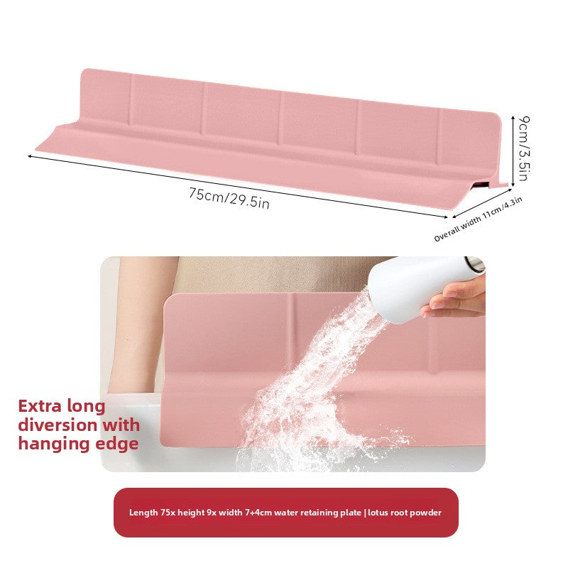 Silicone Sink Splash Guard Suction Cup Water Barrier for Bathroom