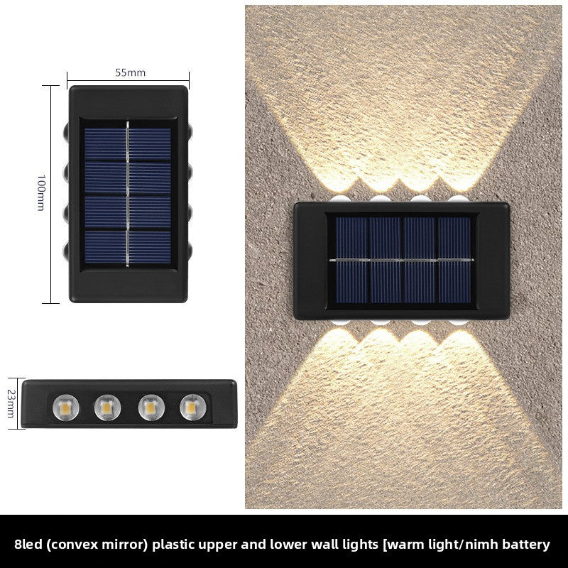 Solar Powered Outdoor Wall Light Up Down Illumination Lamp