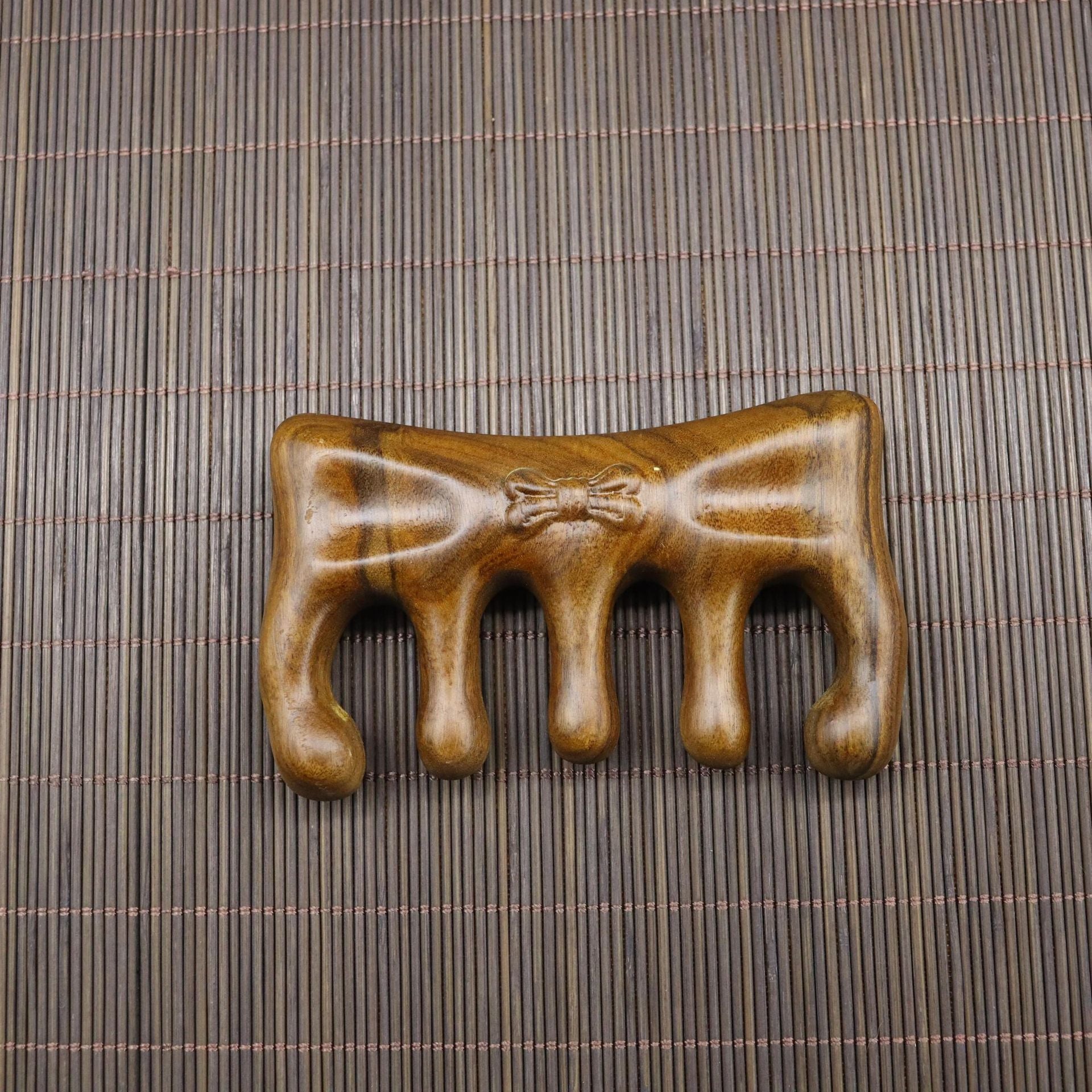 Sandalwood Scalp Massager Wooden Five Tooth Head Comb
