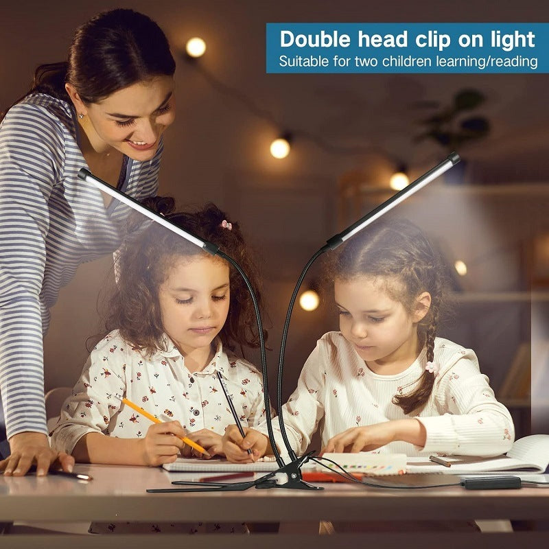 Clip On Reading Lamp LED Book Light Adjustable Eye Caring for Bed Headboard and Desk