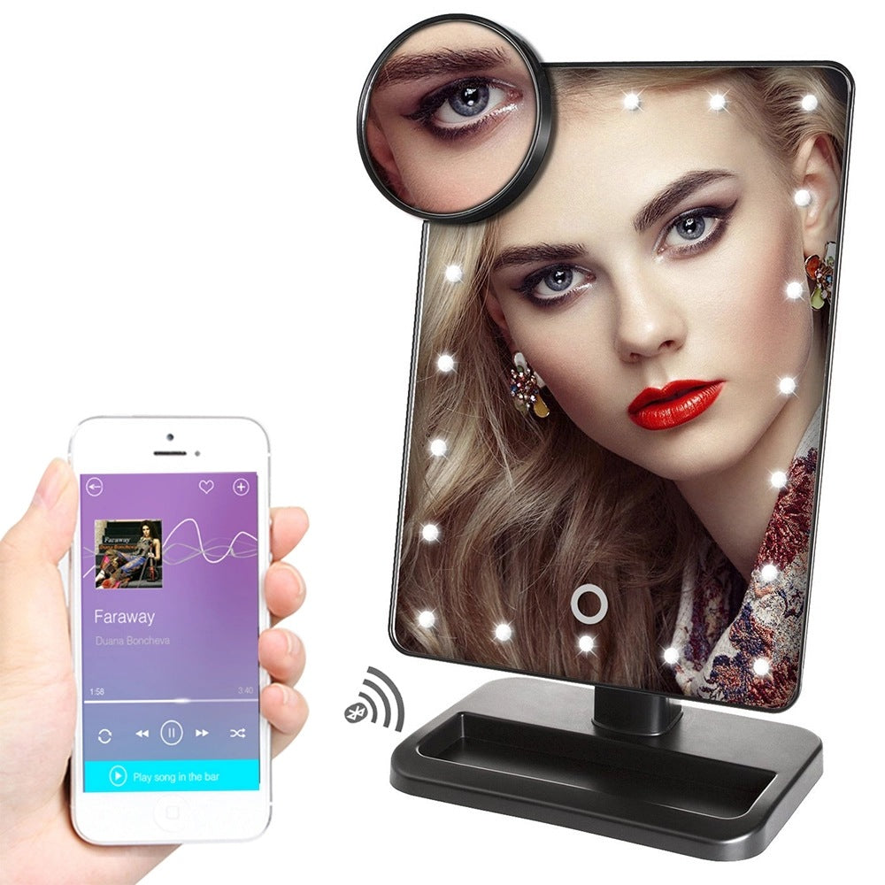 Bluetooth Makeup Mirror with Speaker and LED Light