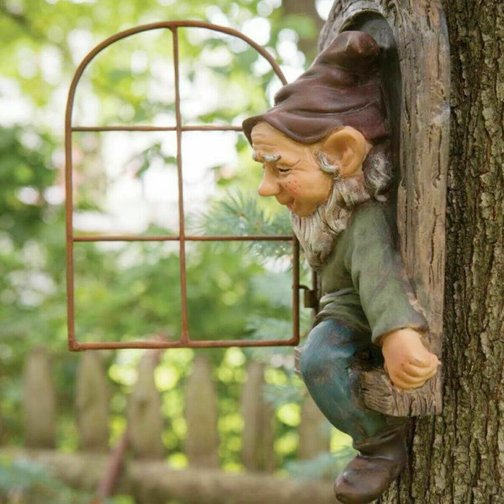 Garden Gnome Statue Resin Outdoor Lawn Ornament Weatherproof Yard and Patio Decoration