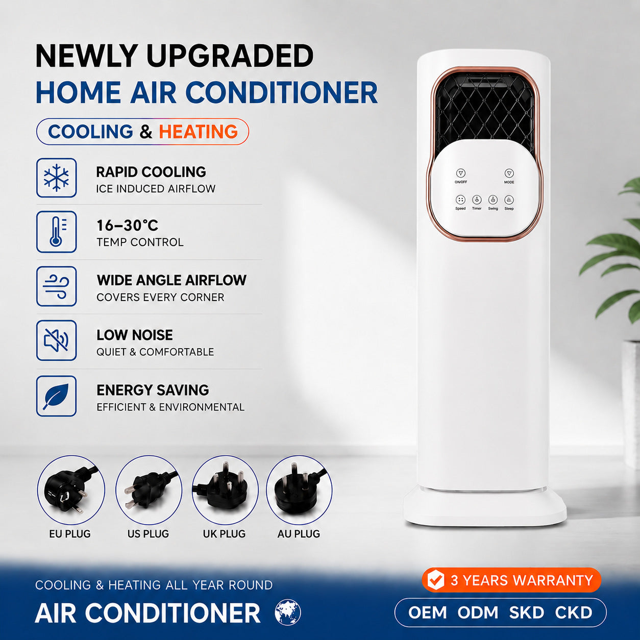 Smart Air Circulator Fan with Humidification Quiet Cooling Tower Fan