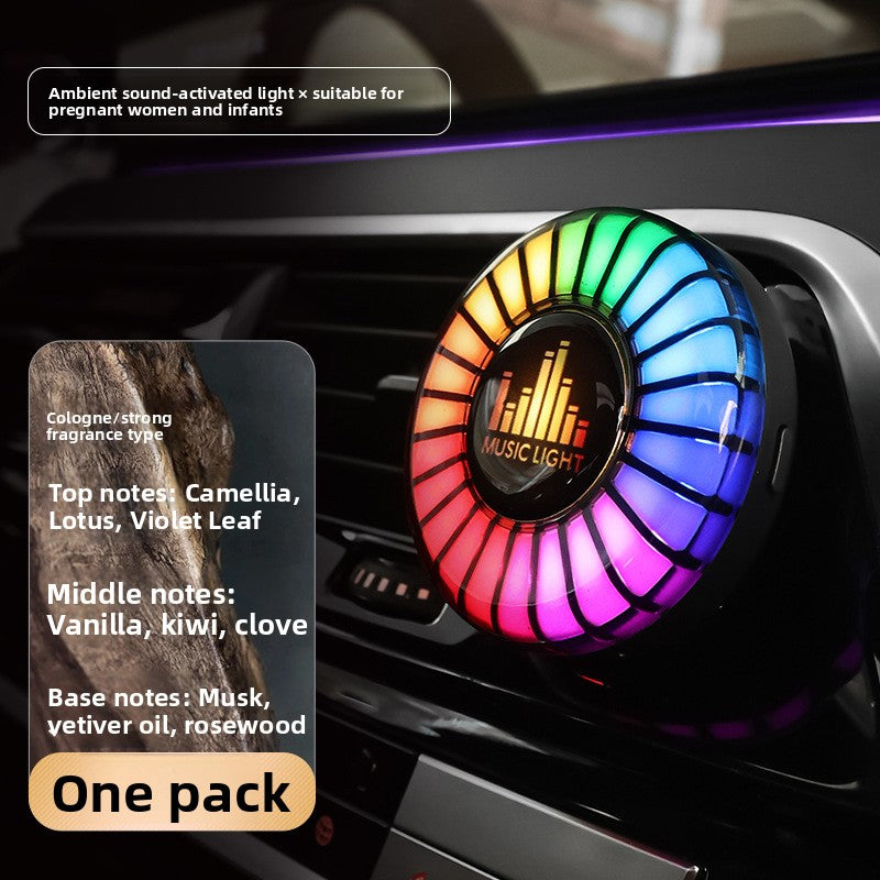 USB Car Air Vent RGB Music Rhythm Light Rechargeable Lamp