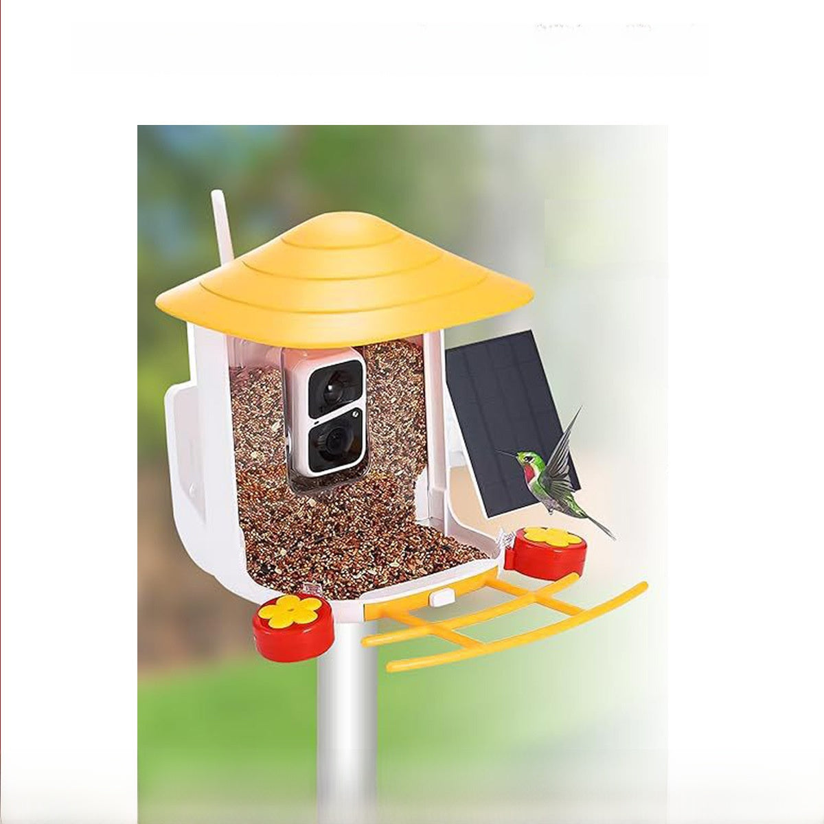Solar Powered AI Bird Feeder Camera Smart Garden Wildlife Feeder