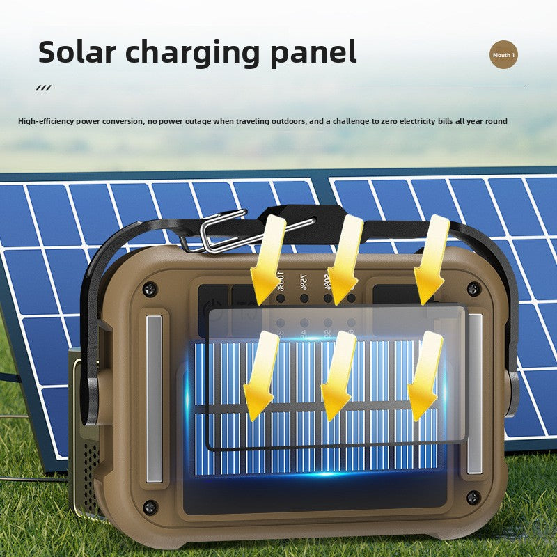 Solar Work Light LED Rechargeable Camping Lamp with Magnetic Hook for Garage Tent and Power Cuts