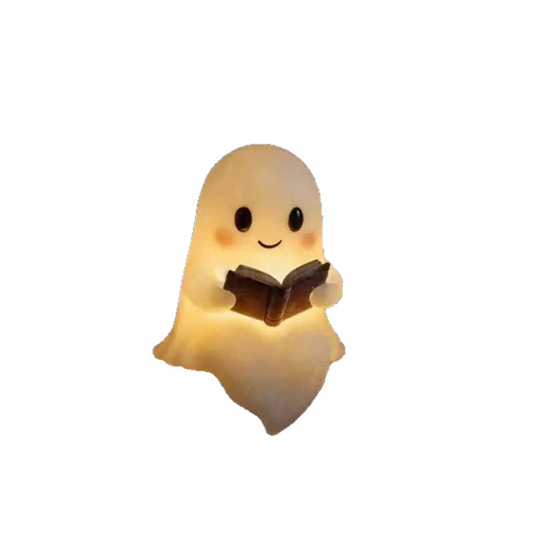 Halloween Ghost Reading Statue Resin Figurine Home Decoration