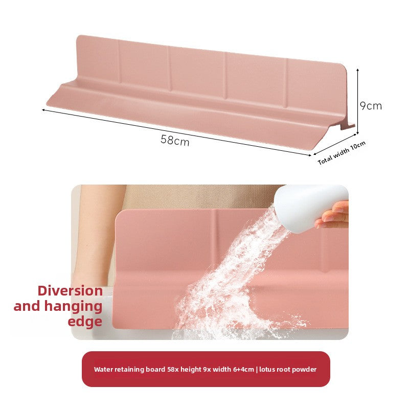 Silicone Sink Splash Guard Suction Cup Water Barrier for Bathroom
