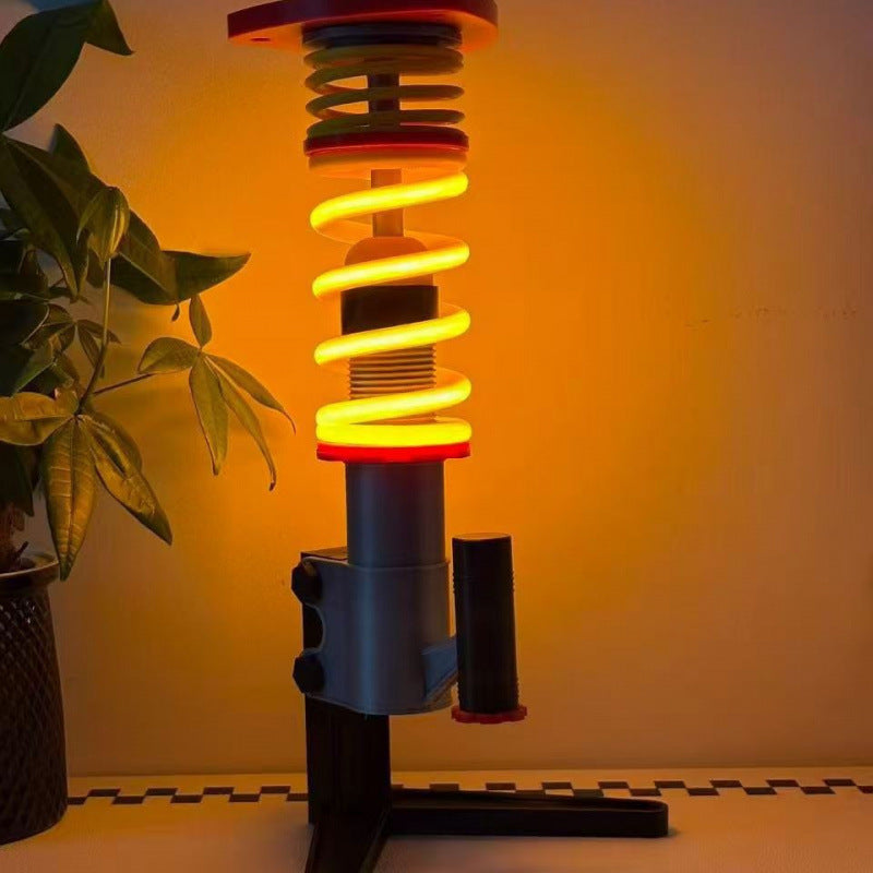 Industrial Table Lamp Car Shock Absorber Design Bedside Desk Light for Office and Man Cave