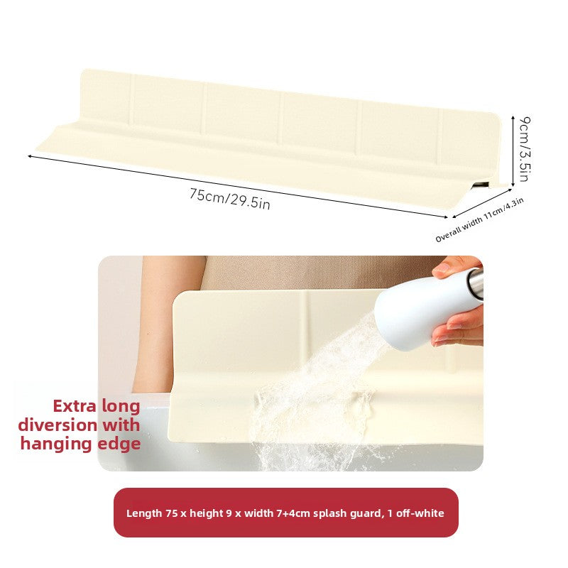 Silicone Sink Splash Guard Suction Cup Water Barrier for Bathroom