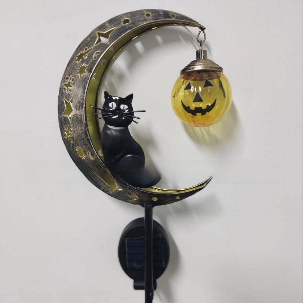 Halloween Black Cat Pumpkin Ground Lamp Holiday Christmas