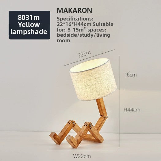 Spotlight Simple Solid Wood Robot Creativity Desk Lamp