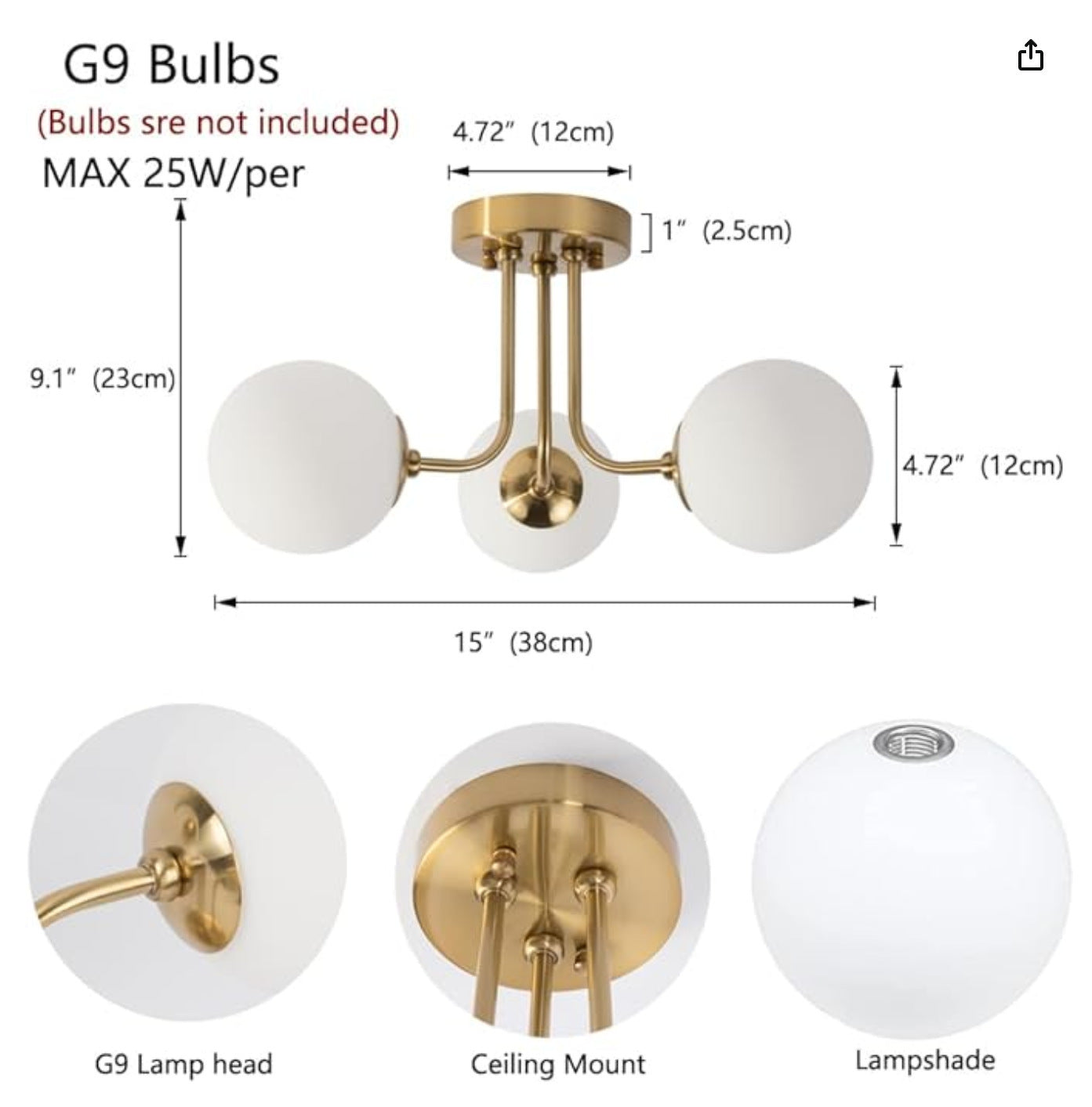 Glass Ball Ceiling Lamp Modern Tempered Light