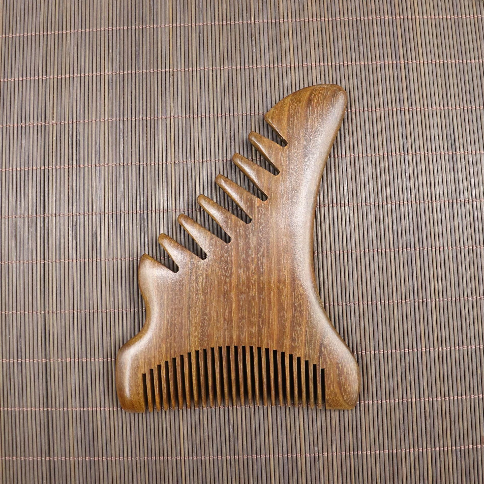 Sandalwood Scalp Massager Wooden Five Tooth Head Comb